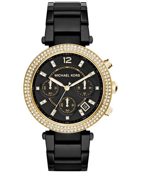 michael kors watch with date|Michael Kors black watches women.